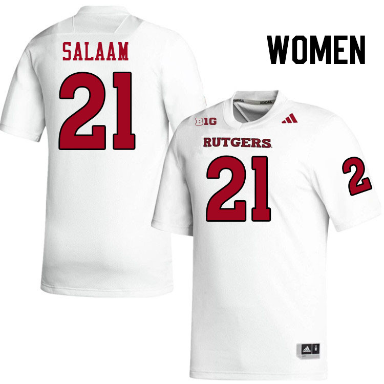 Women #21 Al-Shadee Salaam Rutgers Scarlet Knights 2024 College Football Jerseys Stitched-White